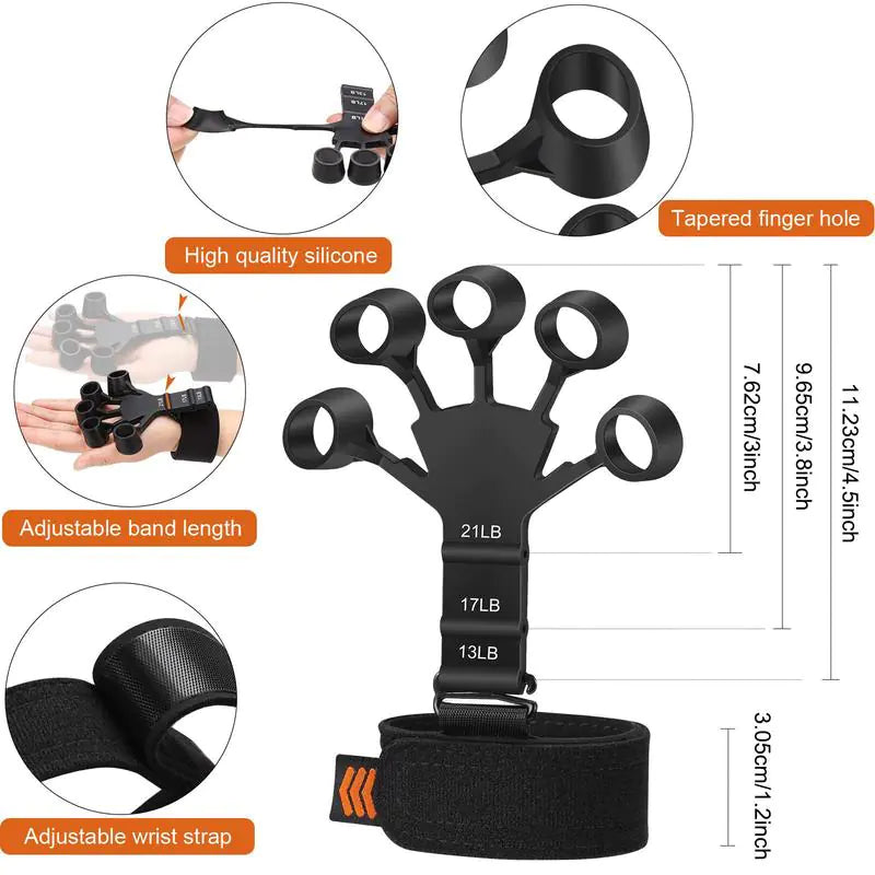 Durable 6-Level Resistance Finger Exerciser and Hand Strengthener for Physical Recovery