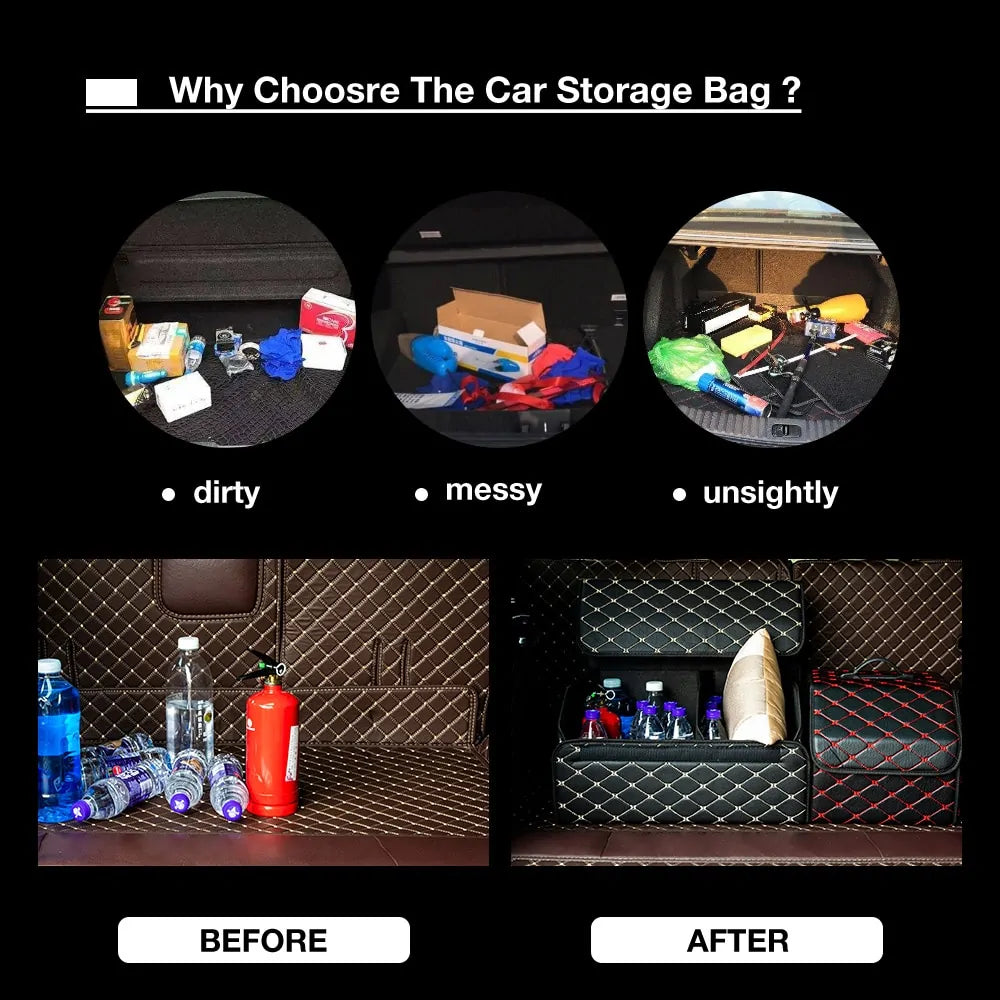 Car Trunk Storage Organiser With Big Pockets