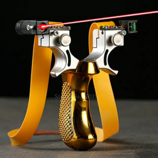 High Precision Slingshot featuring a Laser Spirit Level and Fast Press Bow Catapult