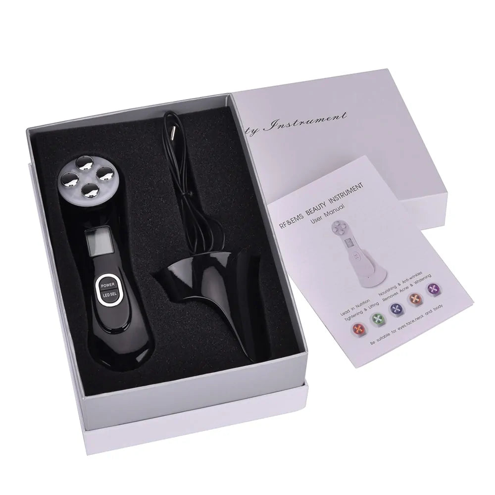 RF EMS LED Photon Facial Rejuvenation Device for Acne and Wrinkle Treatment