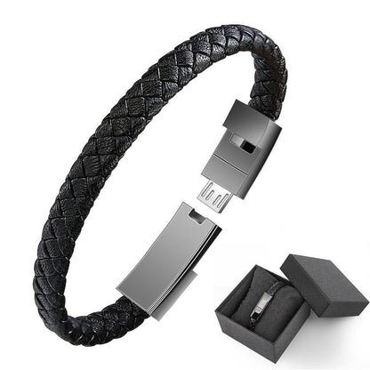 Mini-USB-Armband-Datenladekabel aus Leder