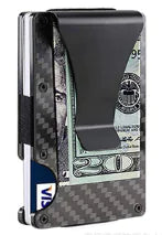 Customizable Metal Aluminum Carbon Fiber Wallet with Money Clip and RFID Card Holder