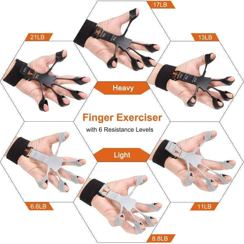 Durable 6-Level Resistance Finger Exerciser and Hand Strengthener for Physical Recovery